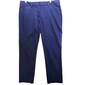 Worthington Pants Women's 12 Slim Ankle Low Rise Cotton Spandex Pockets Zip Navy